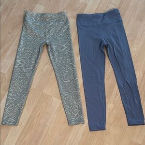 Athleta Green and Blue Leggings Stretchy Comfort